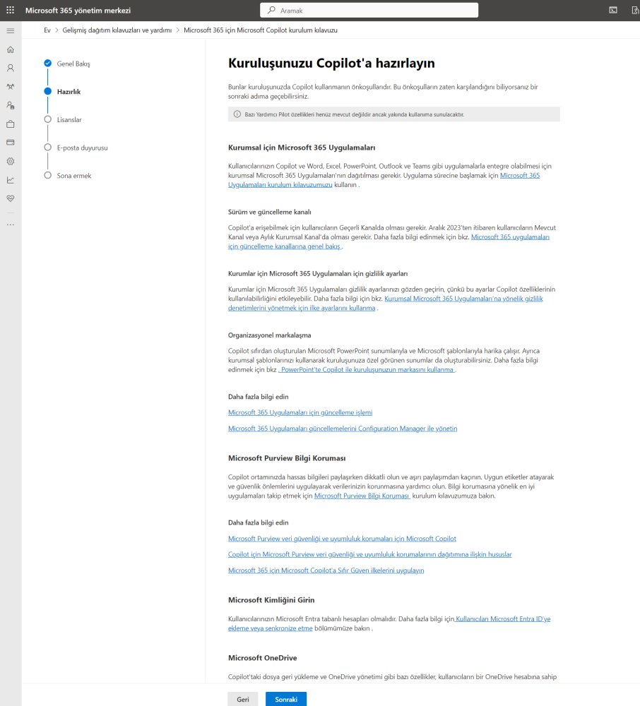 Microsoft 365 için Microsoft Copilot kurulumu adım 1