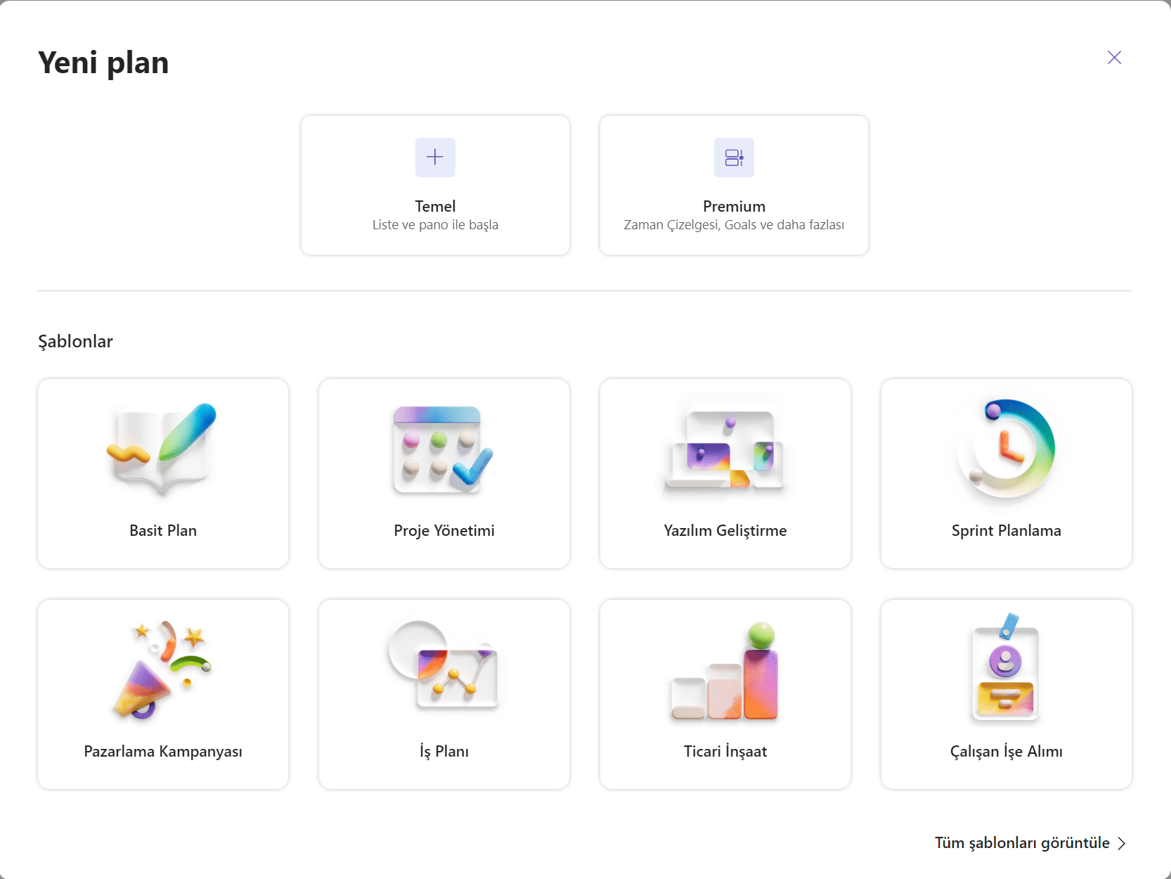Microsoft Planner Kanban örnek pano