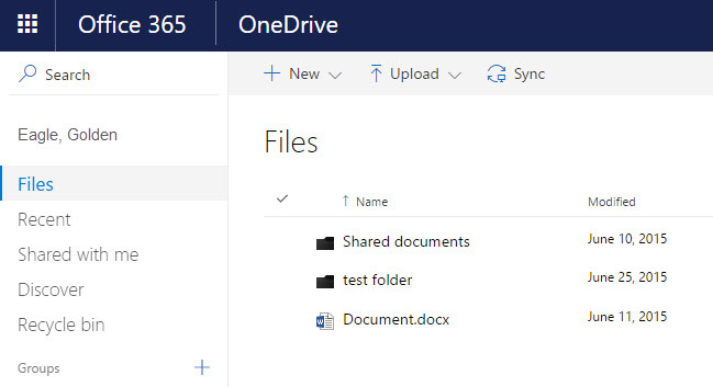 OneDrive bulut depolama örneği